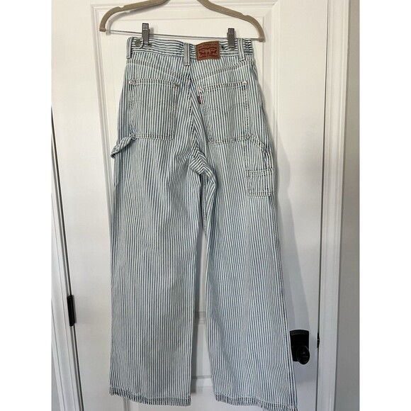 Levi’s Cinch Baggy Carpenter Jeans Striped Denim Size 25 EUC - Picture 4 of 7